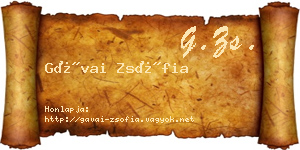 Gávai Zsófia névjegykártya