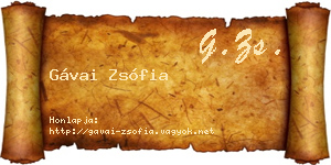 Gávai Zsófia névjegykártya